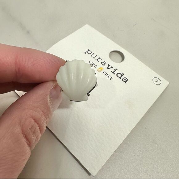 Pura Vida White Grande Shell Ring NWT Size 7 Beach Vacation Coastal Chic - Picture 4 of 11